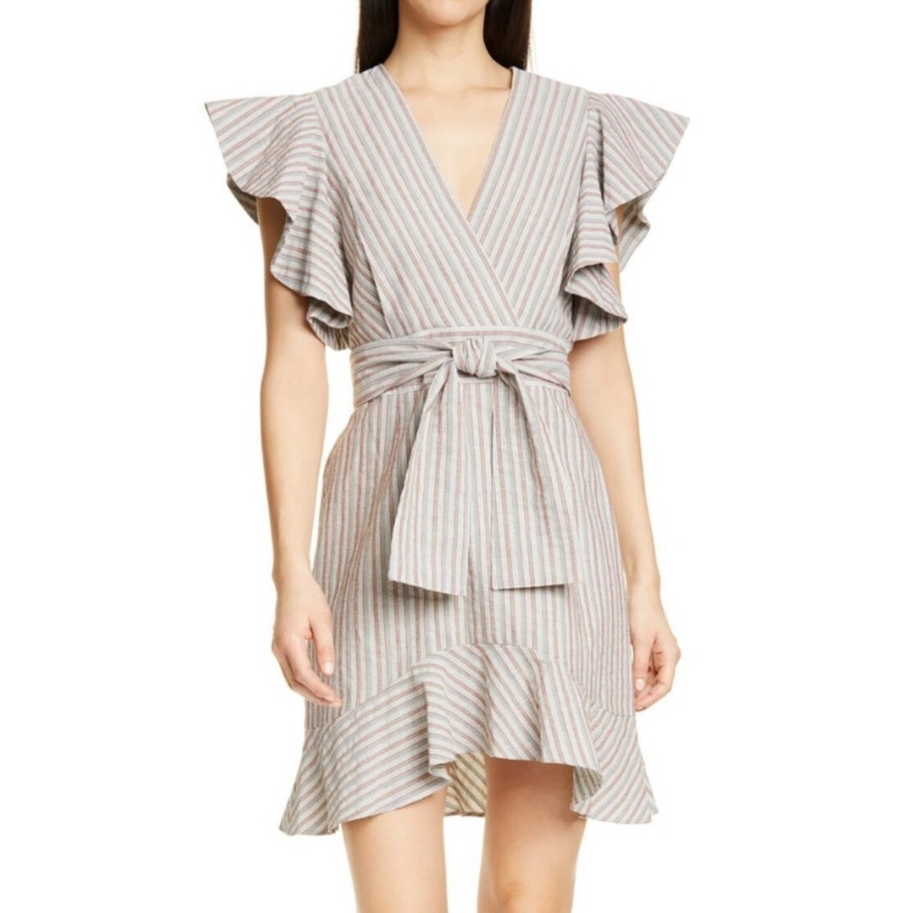 Robert Rodriguez Basia Metallic Striped Dress